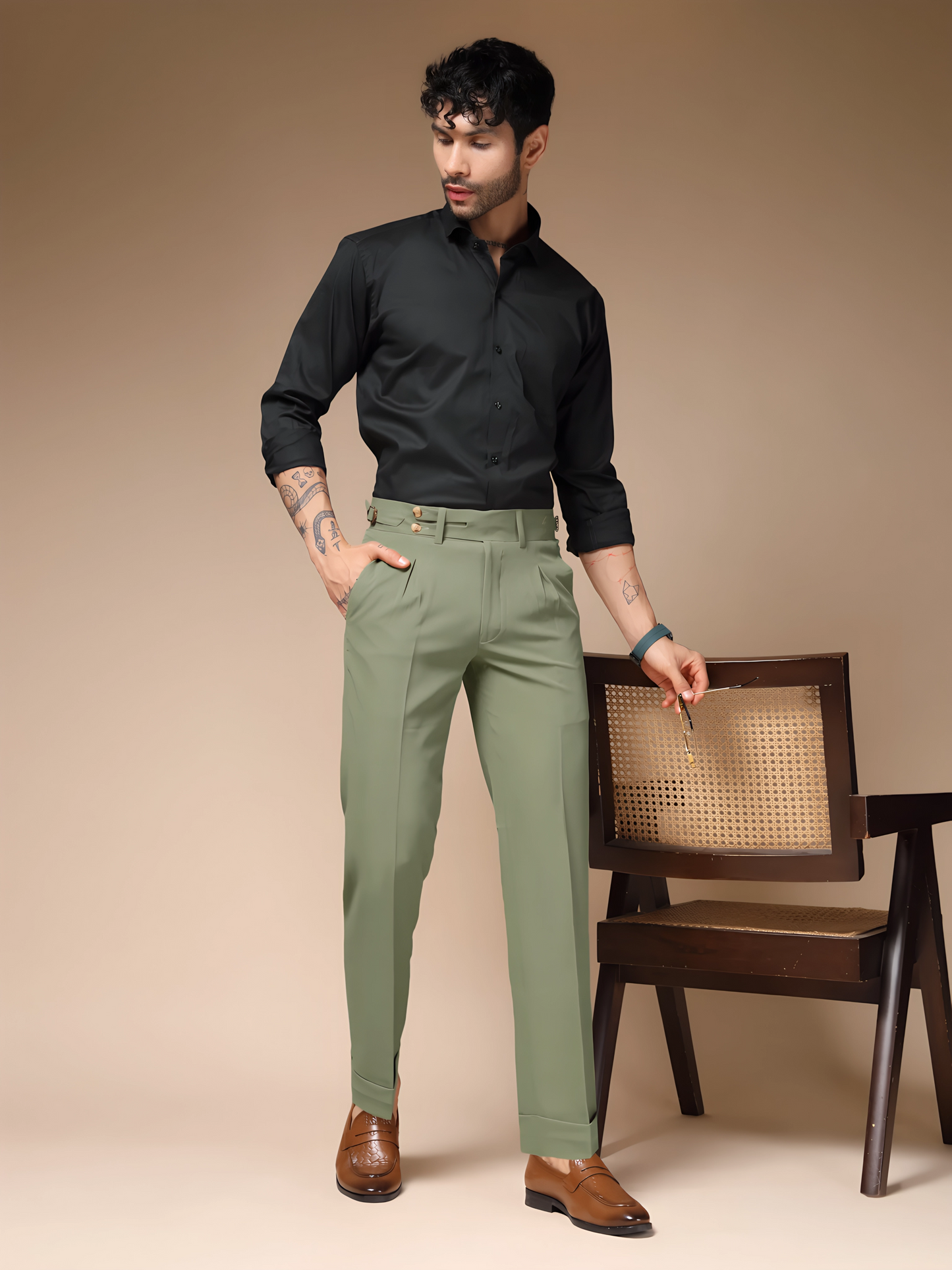 Pebble Double Buttoned GURKHA PANTS by ITALIANVEGA™