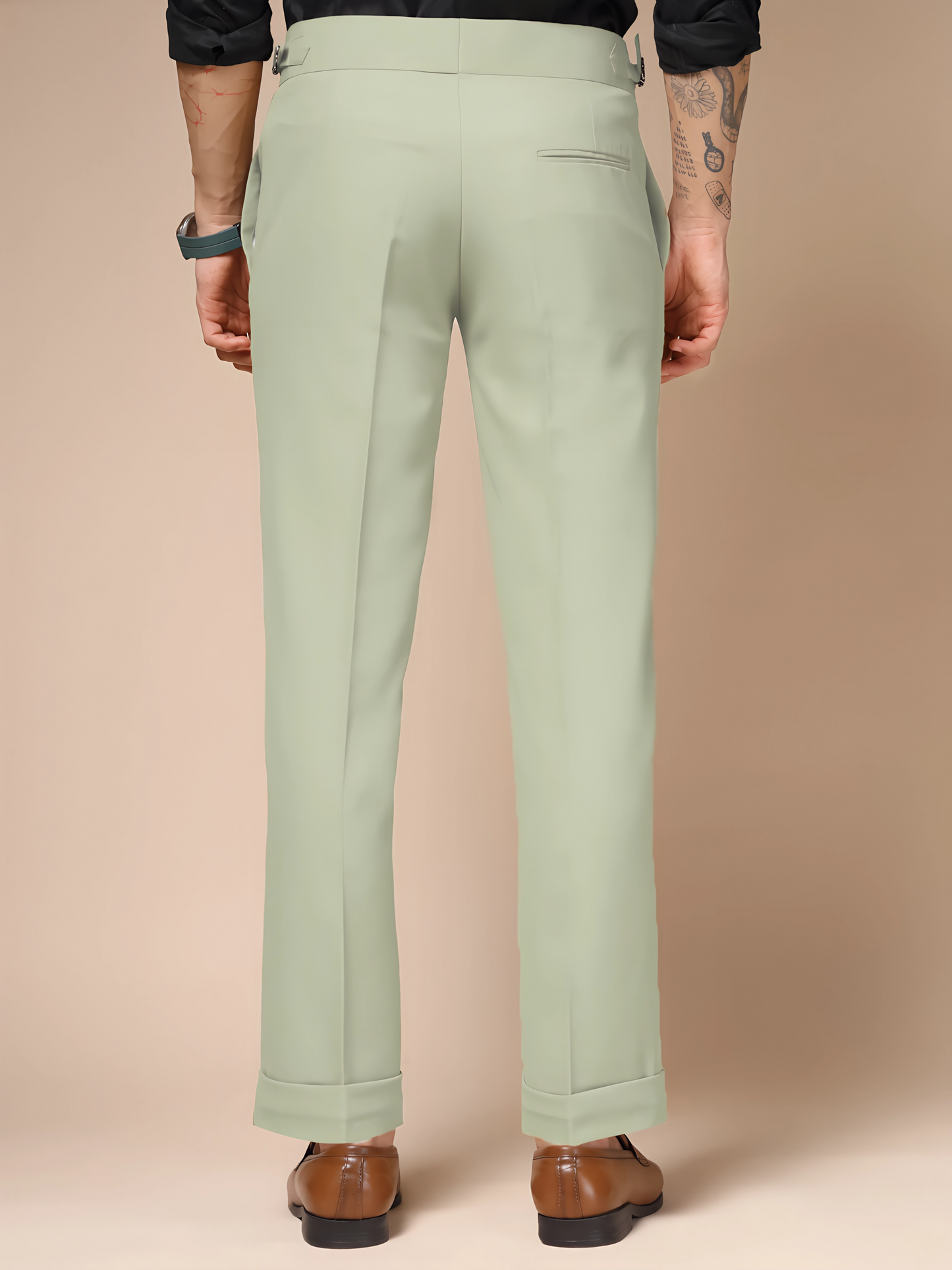 Lime Double Buttoned GURKHA PANTS by ITALIANVEGA™