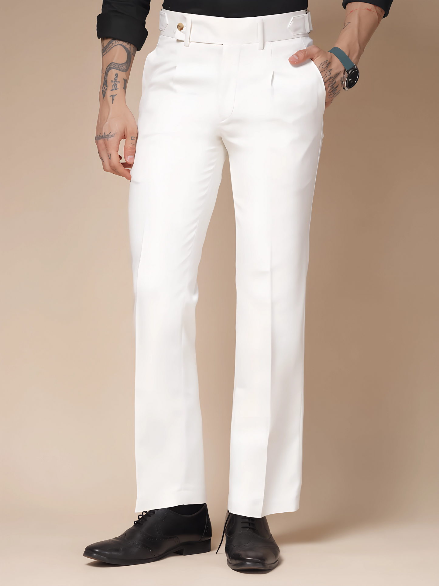 White Oxford Gurkha Trouser by Italian Vega®