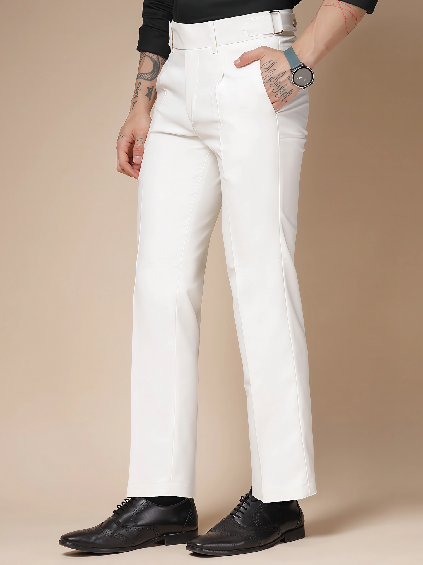 White Oxford Gurkha Trouser by Italian Vega®