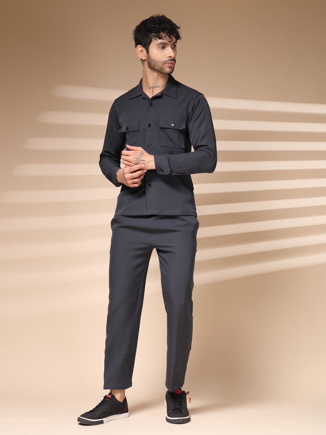 Grey Men's Buttoned Co-ord Set by Italian Vega®