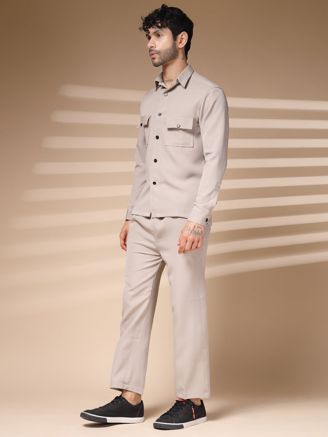 Beige Men's Buttoned Co-ord Set by Italian Vega®