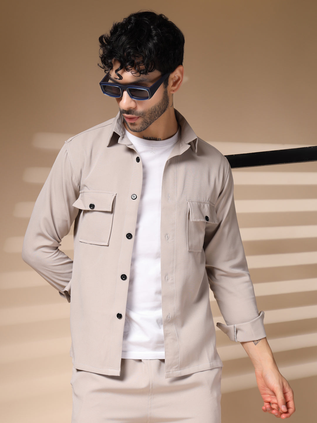 Beige Men's Buttoned Co-ord Set by Italian Vega®