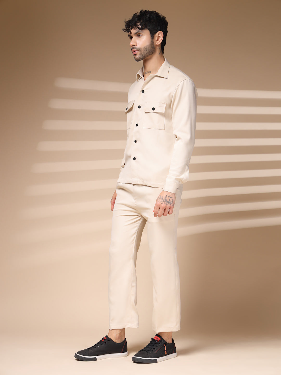 Cream Men's Buttoned Co-ord Set by Italian Vega®