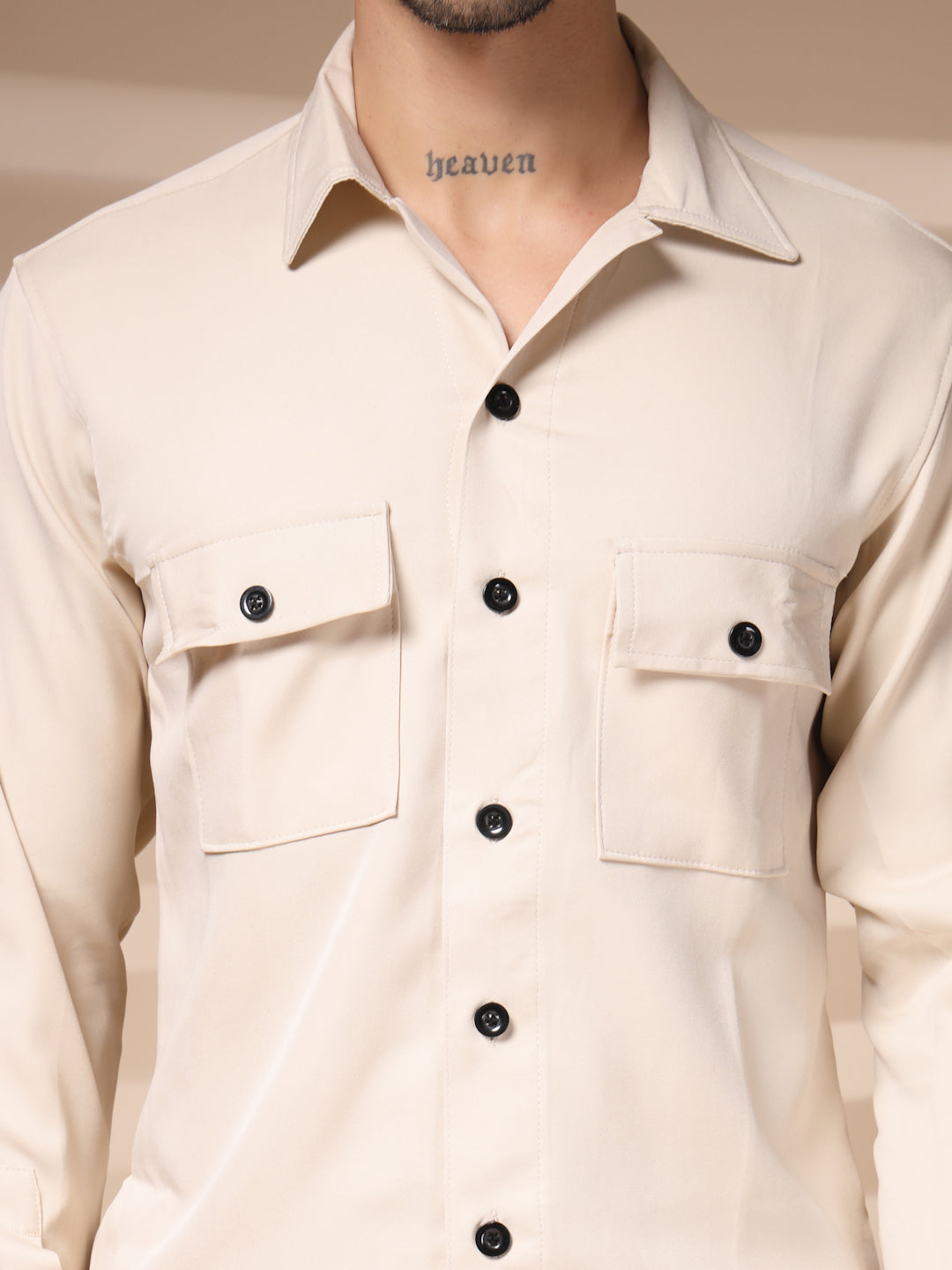Cream Men's Buttoned Co-ord Set by Italian Vega®