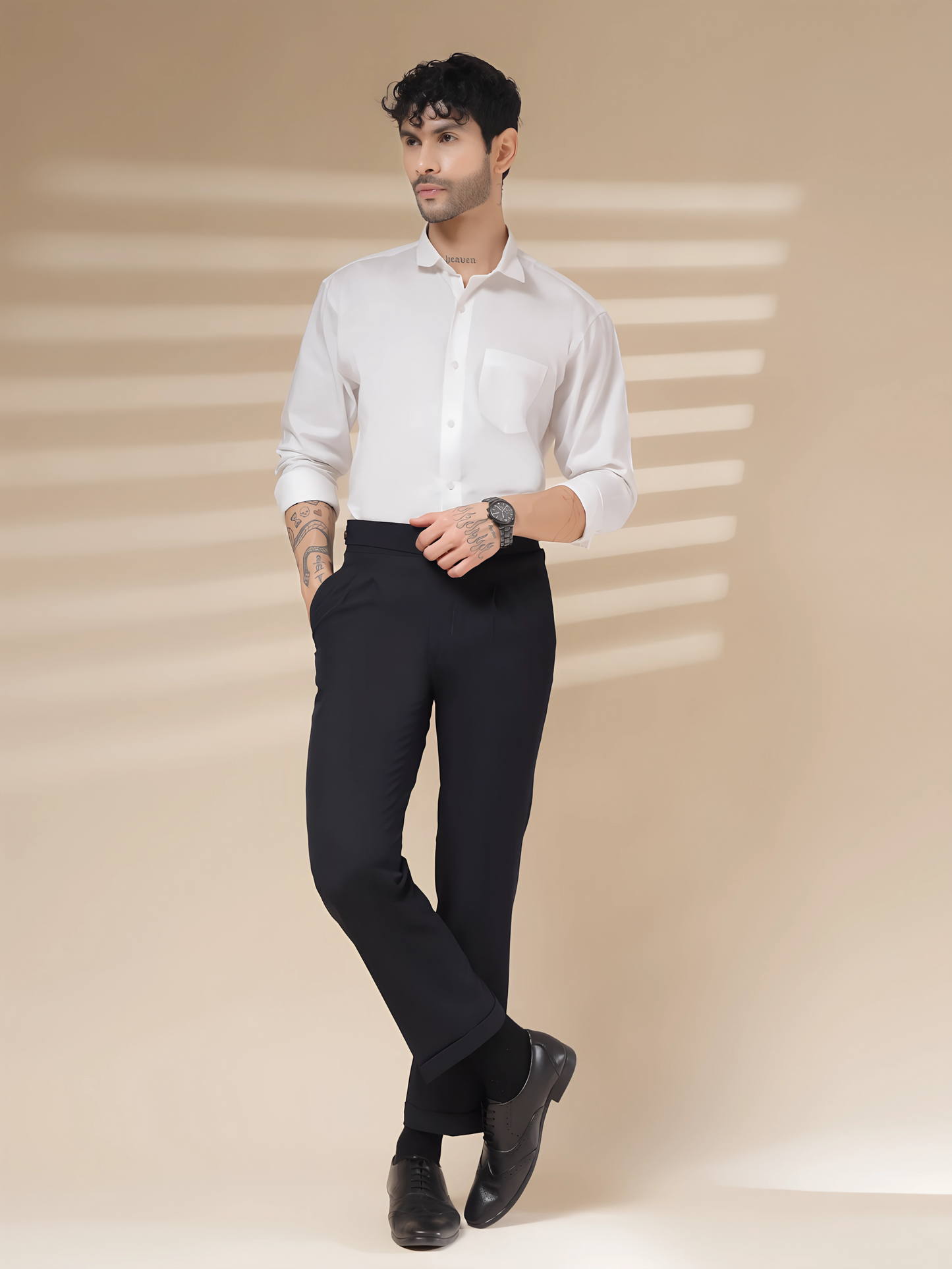 Navy Blue Classic Buttoned Gurkha Pants by Italian Vega®