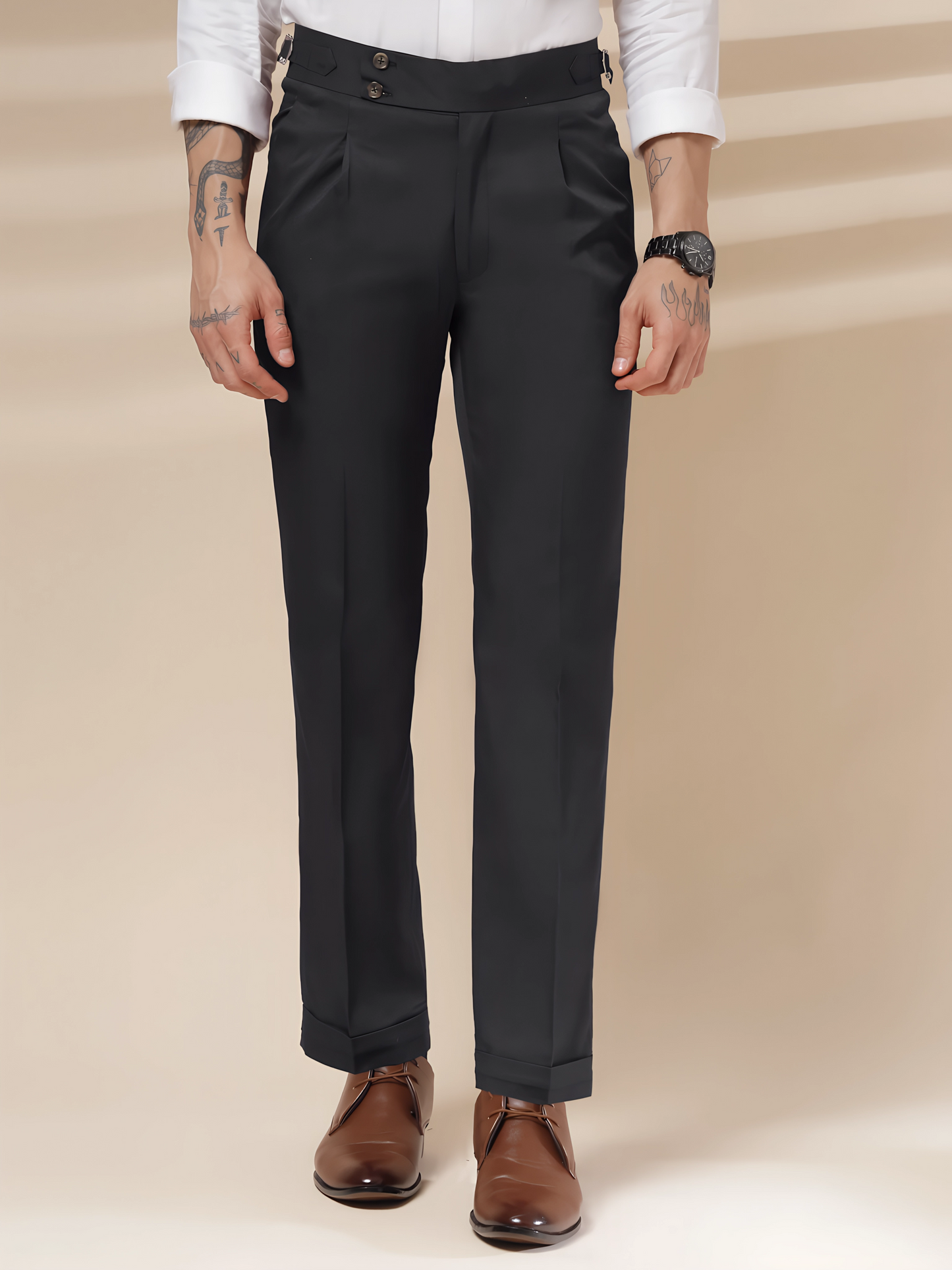 Black Signature Buttoned GURKHA PANTS by ITALIANVEGA™