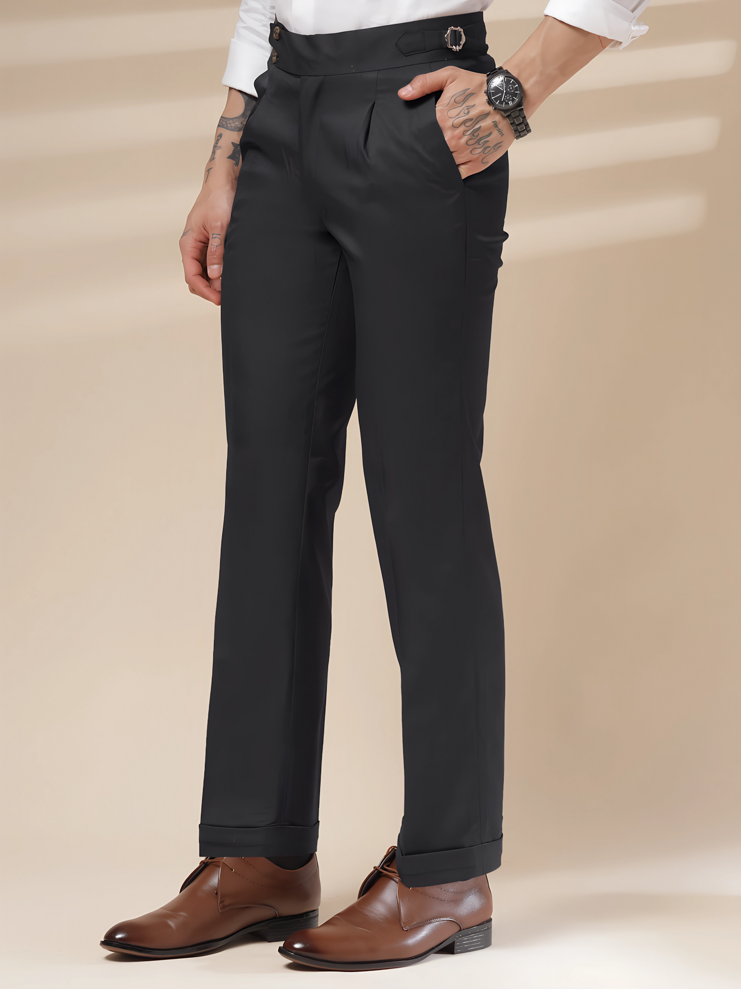 Black Signature Buttoned GURKHA PANTS by ITALIANVEGA™