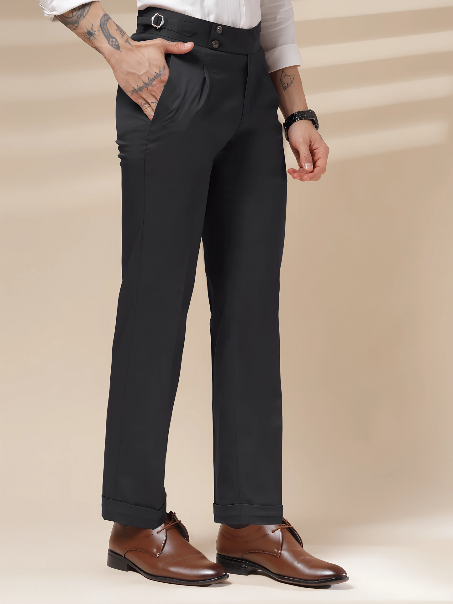 Black Signature Buttoned GURKHA PANTS by ITALIANVEGA™