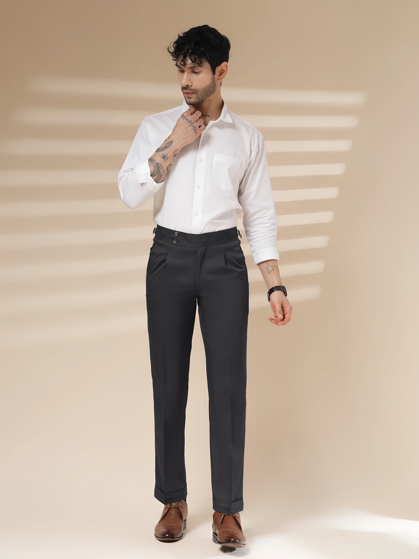 Black Signature Buttoned GURKHA PANTS by ITALIANVEGA™