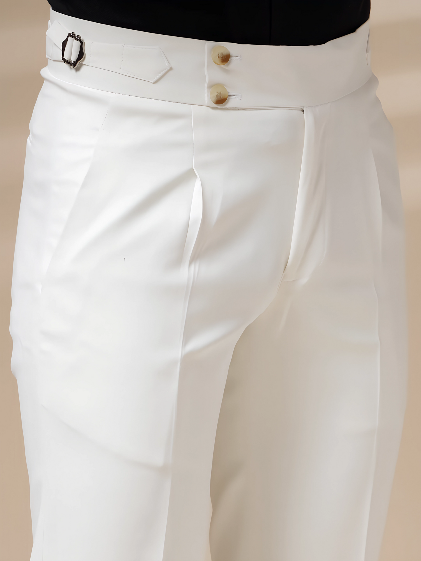 White Signature Buttoned Gurkha Pants by ITALIAN VEGA®