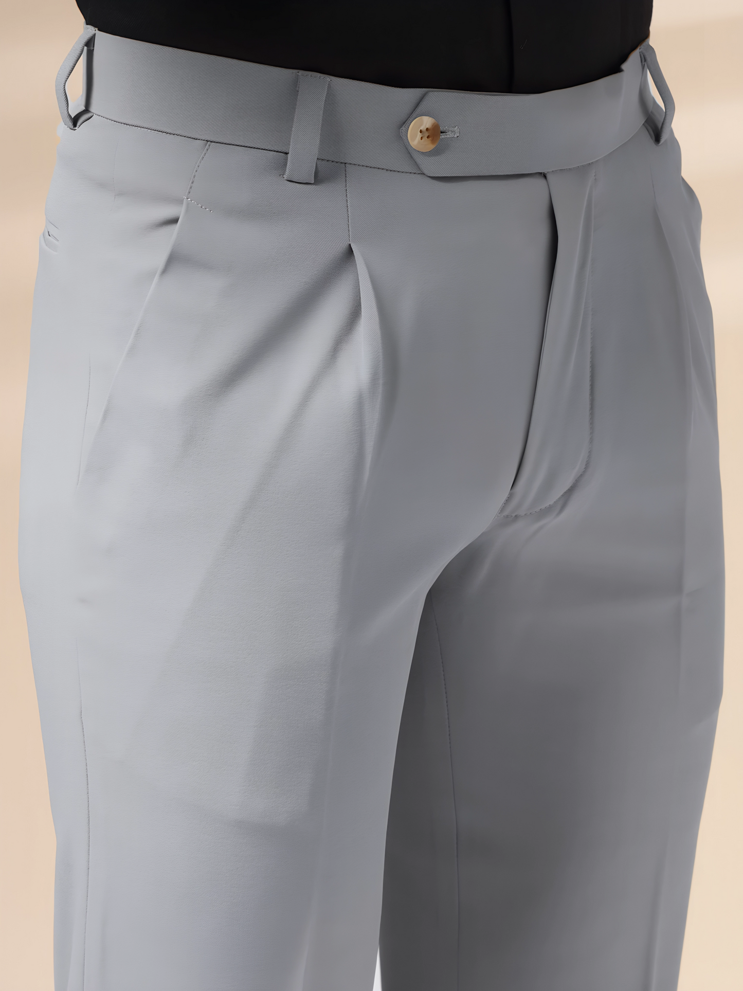 Ash Grey Men Pleated Trouser by Italian Vega®