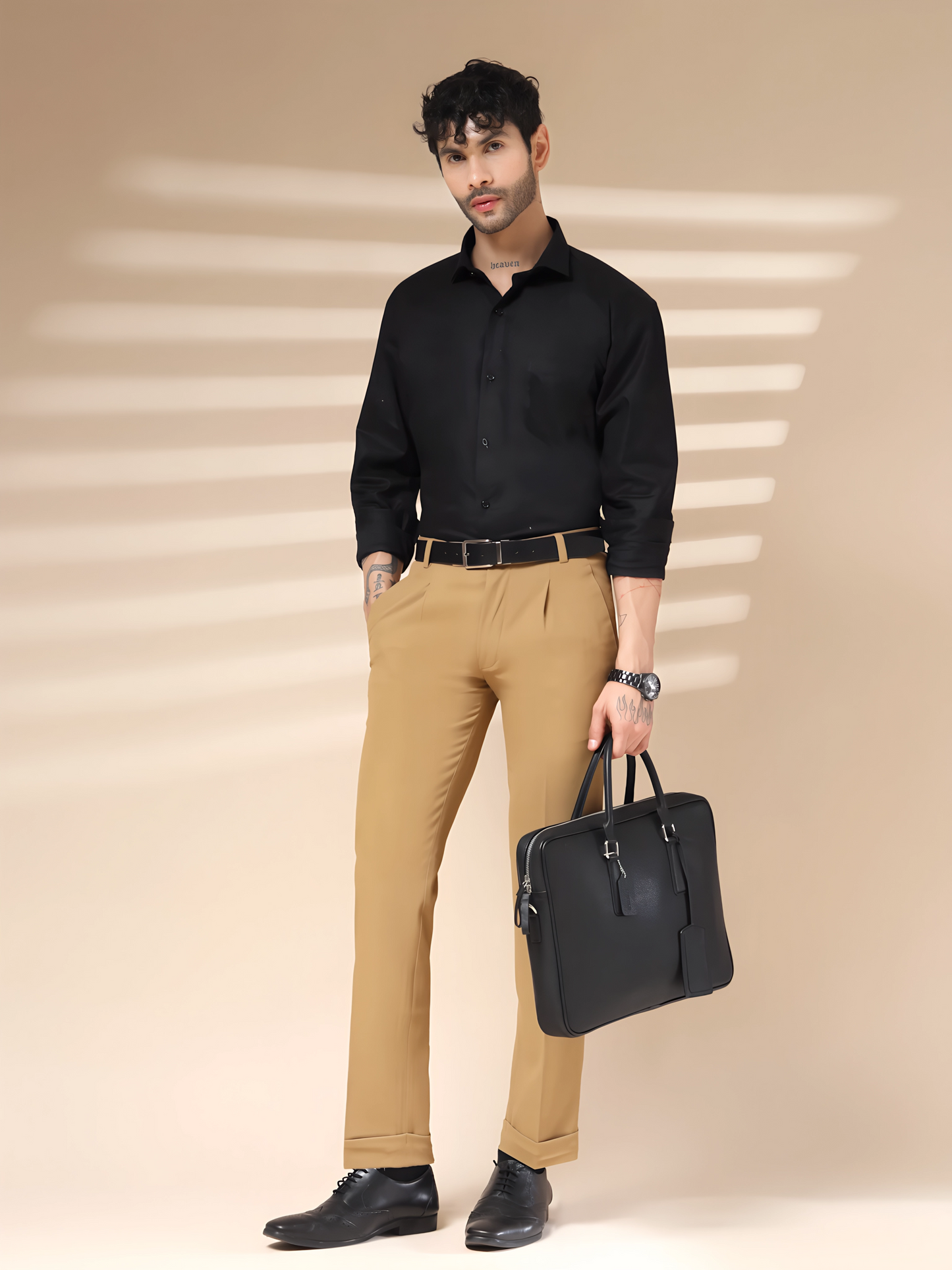 Camel Men Pleated Trouser by Italian Vega®