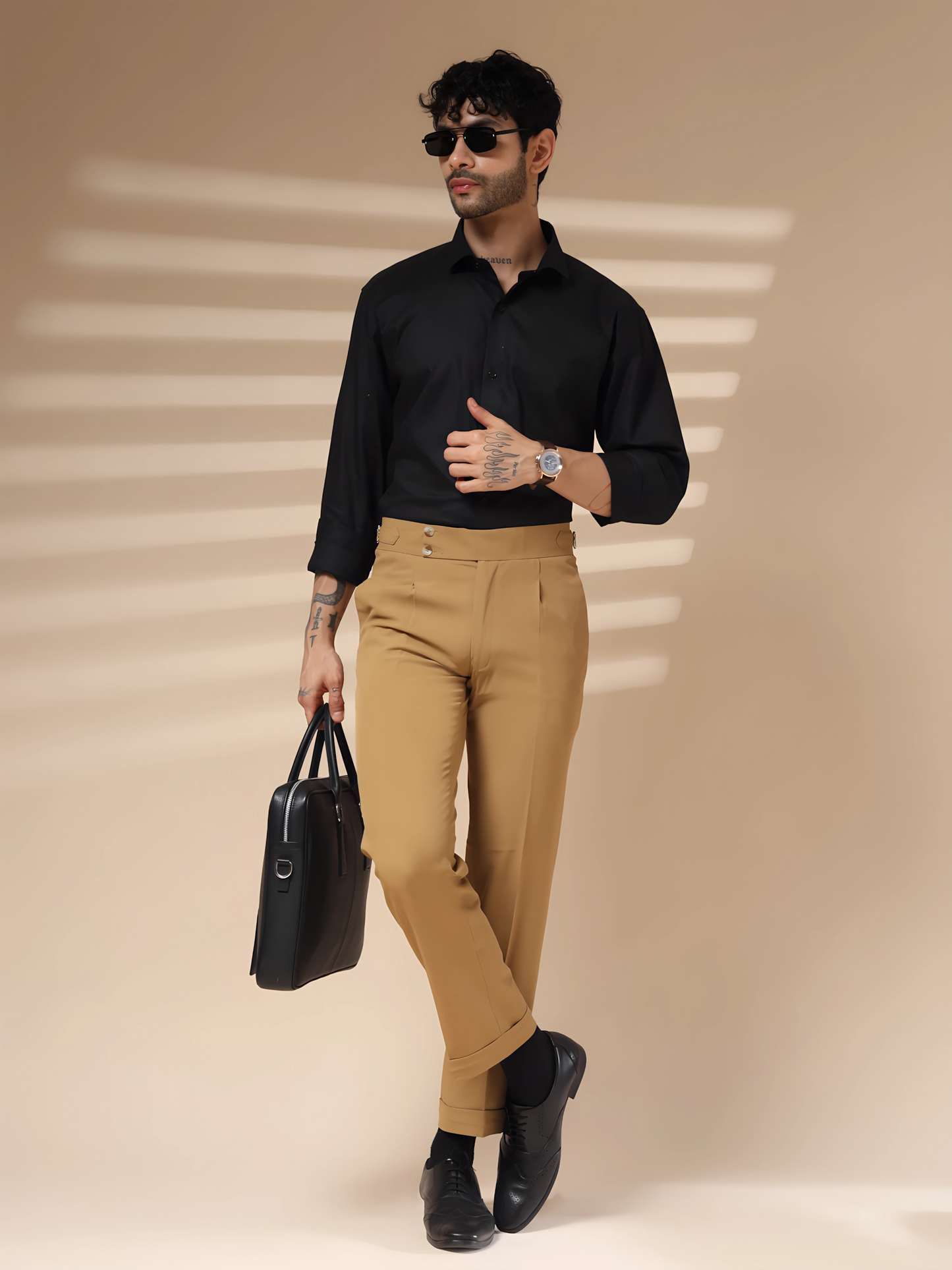 Camel Signature Buttoned Gurkha Pants