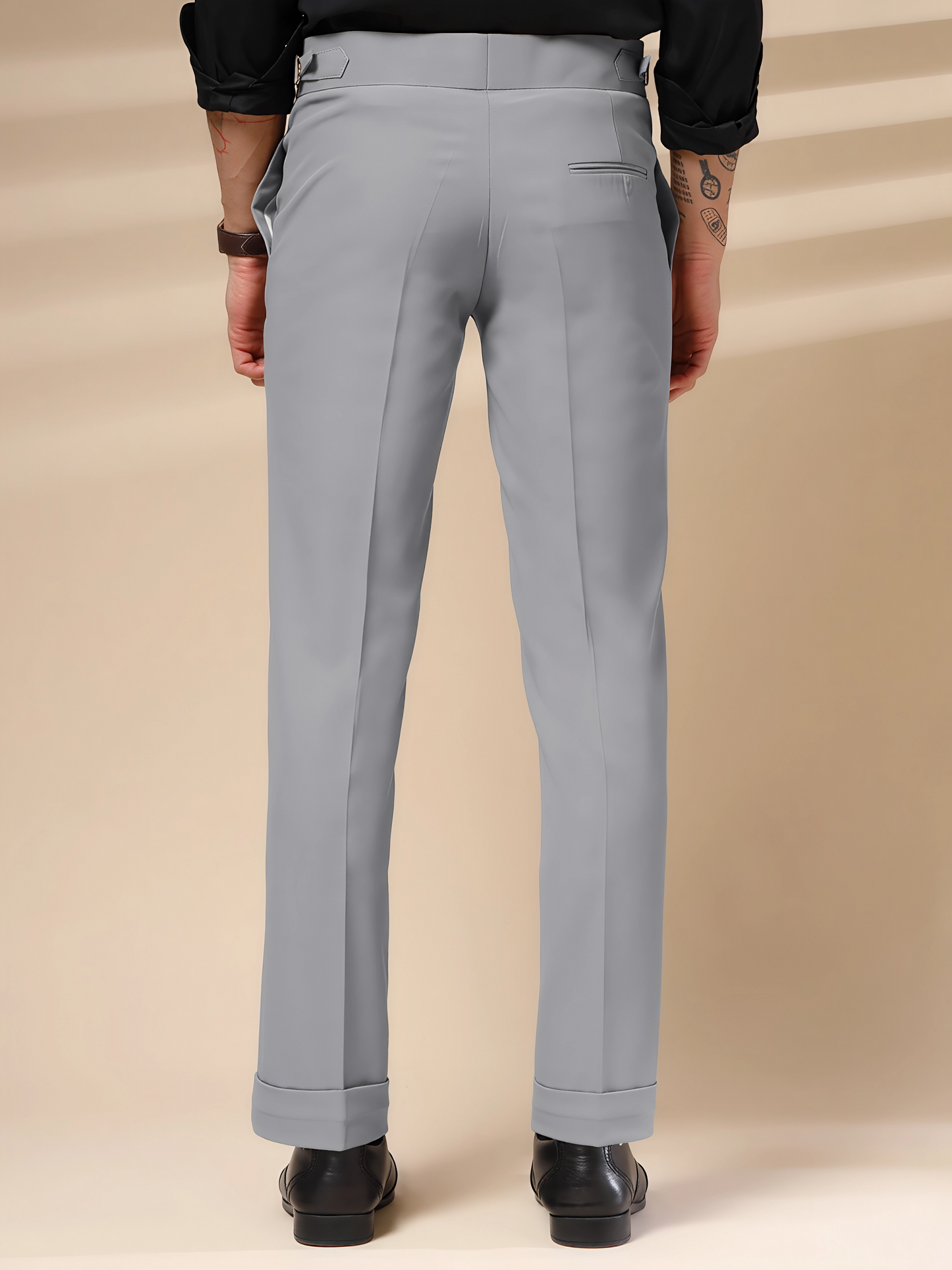 Ash Grey Signature Buttoned GURKHA PANTS by ITALIANVEGA™