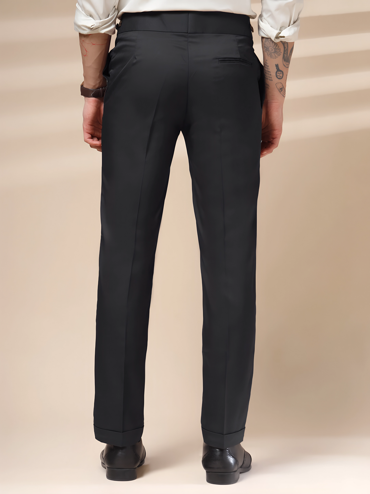 Black Classic Buttoned Gurkha Pants by Italian Vega®