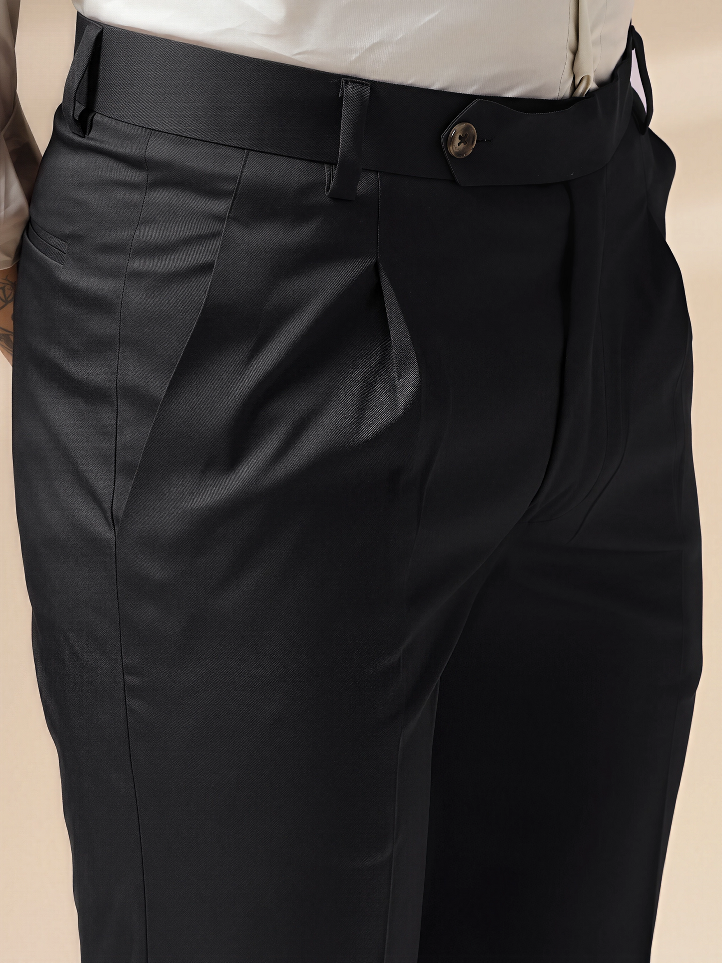 Black Men Pleated Trouser by Italian Vega®