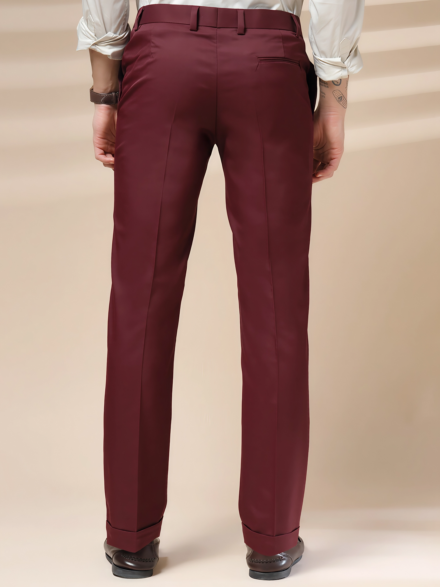 Wine Men Pleated Trouser by Italian Vega®