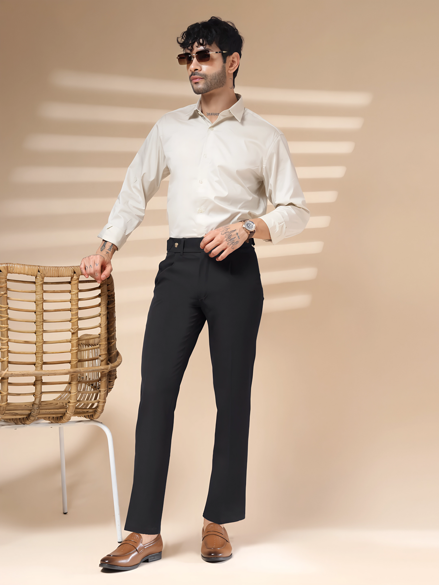 Black Oxford Gurkha Trouser by ITALIAN VEGA®