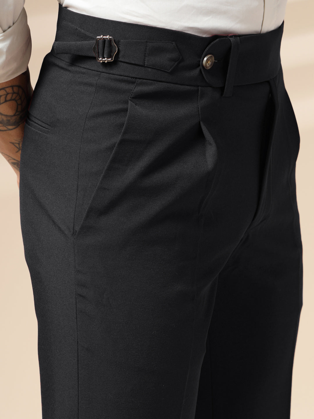 Black Italian Elegant Gurkha Trousers by Italian Vega®