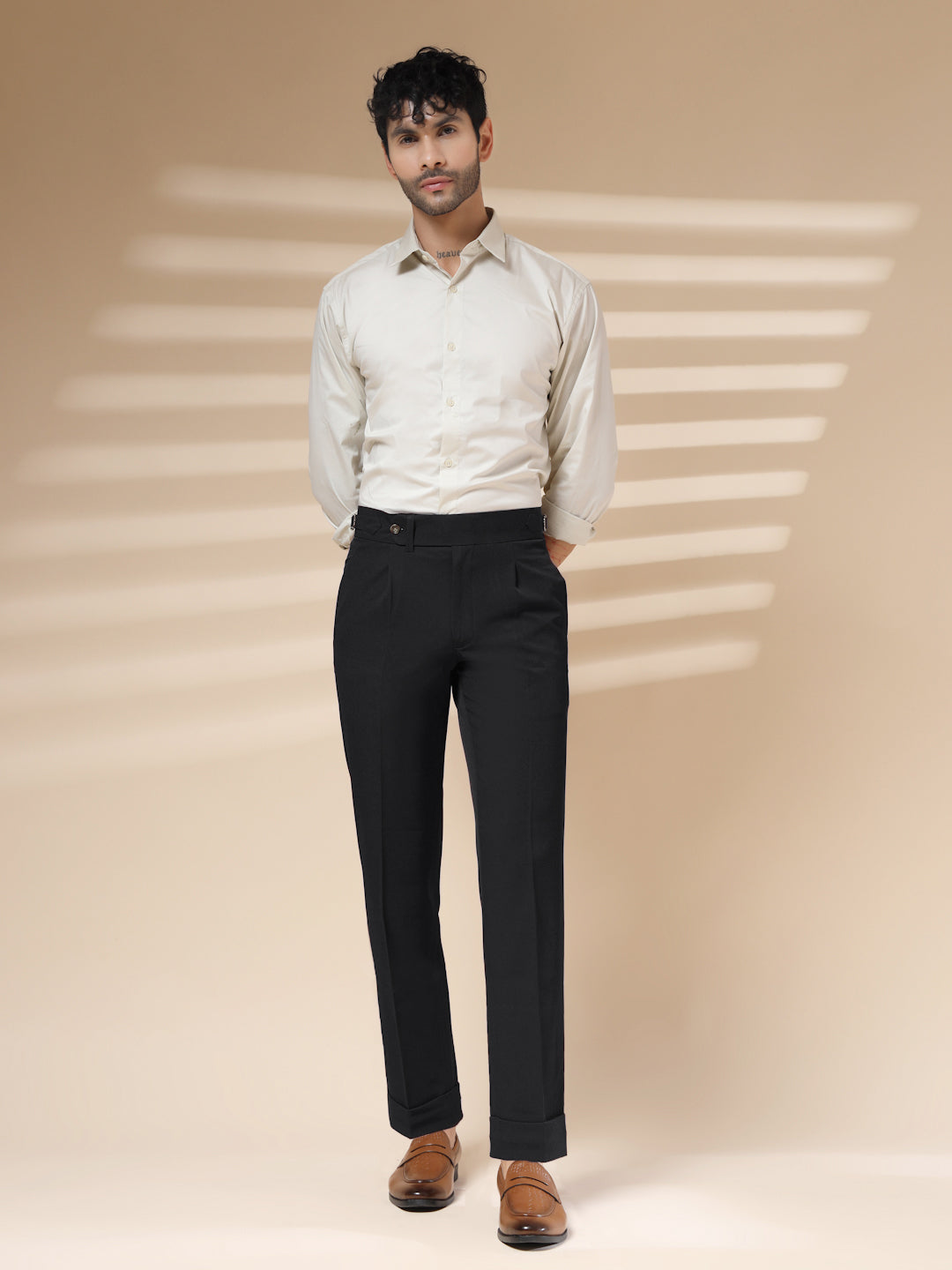 Black Italian Elegant Gurkha Trousers by Italian Vega®