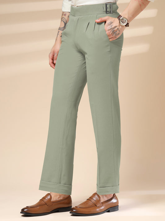 Lime Classic Buckle Gurkha Pants by ITALIAN VEGA®