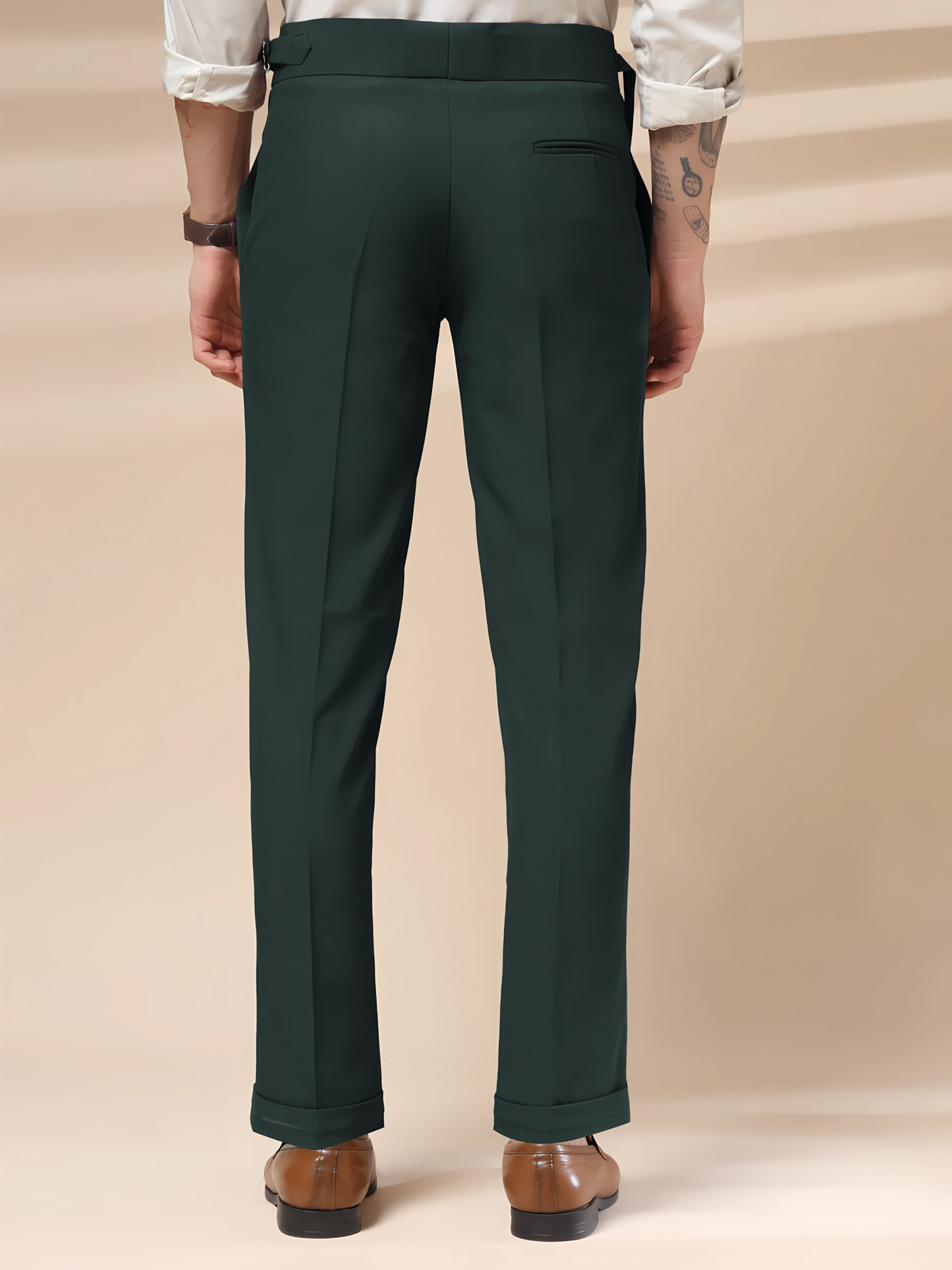 Bottle Green Single Buckle Gurkha Pants