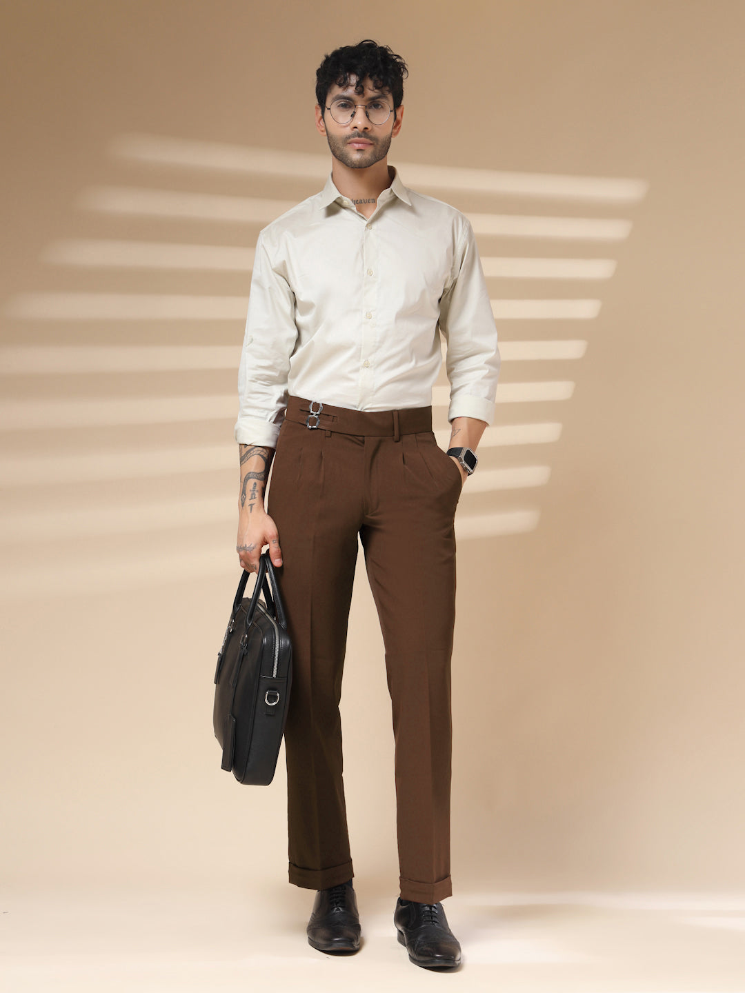 Brown Double Buckle Gurkha Pants