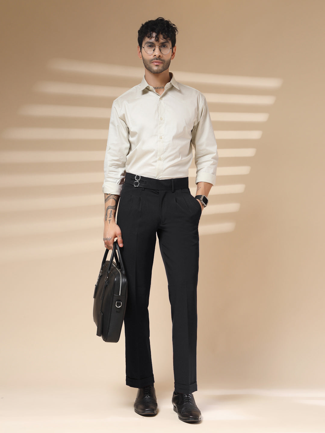 Black Double Buckle Gurkha Pants by Italian Vega