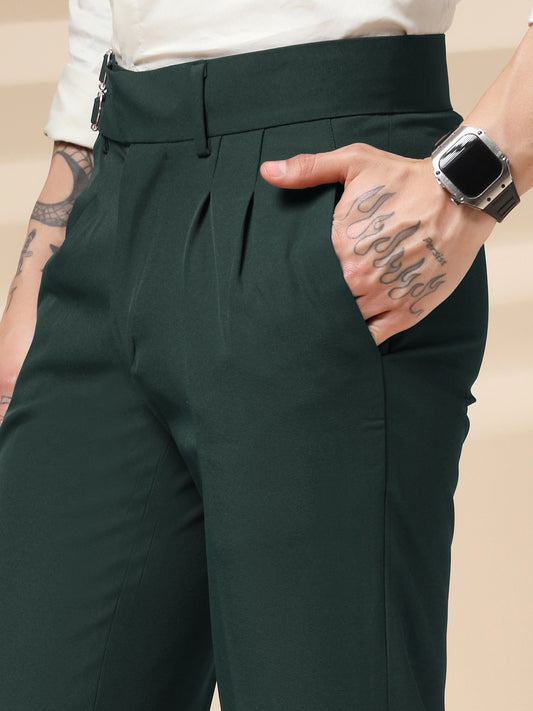 Bottle Green Double Buckle Gurkha Pants by ITALIAN VEGA®