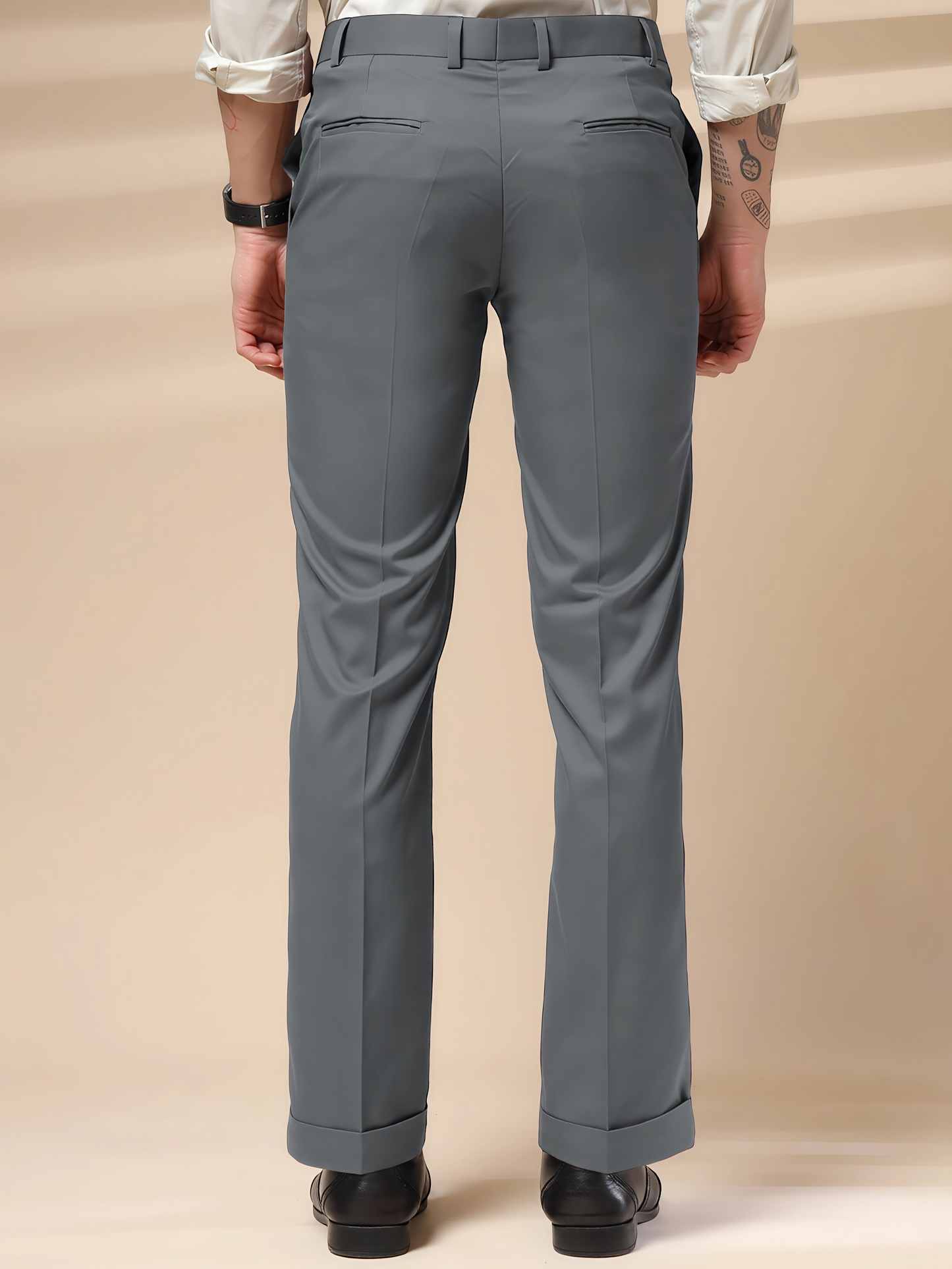 Italian Vega Royal Stone Grey Trouser Slim Fit