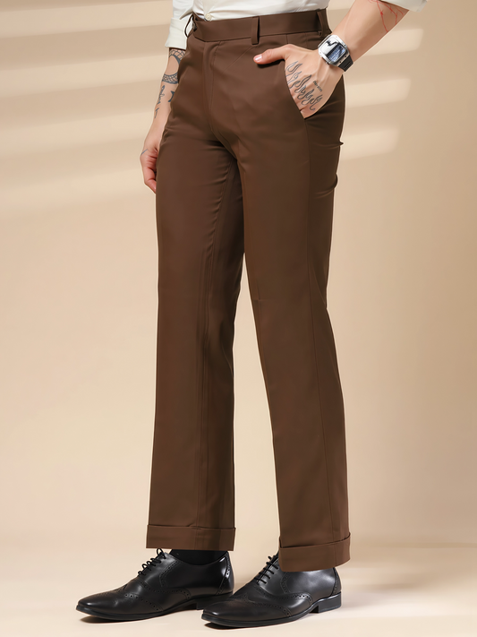 Brown Men Formal Pants by ITALIAN VEGA®