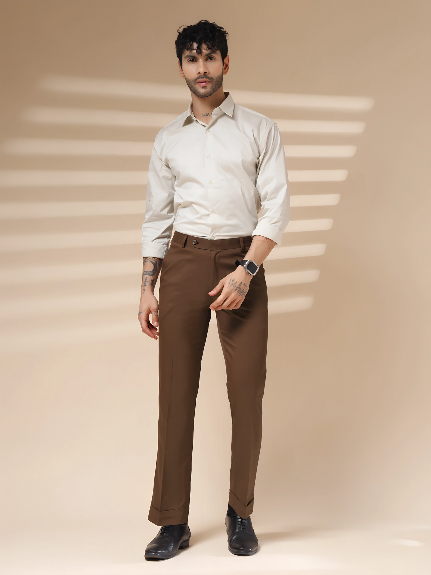Brown Men Formal Pants by Italian Vega®