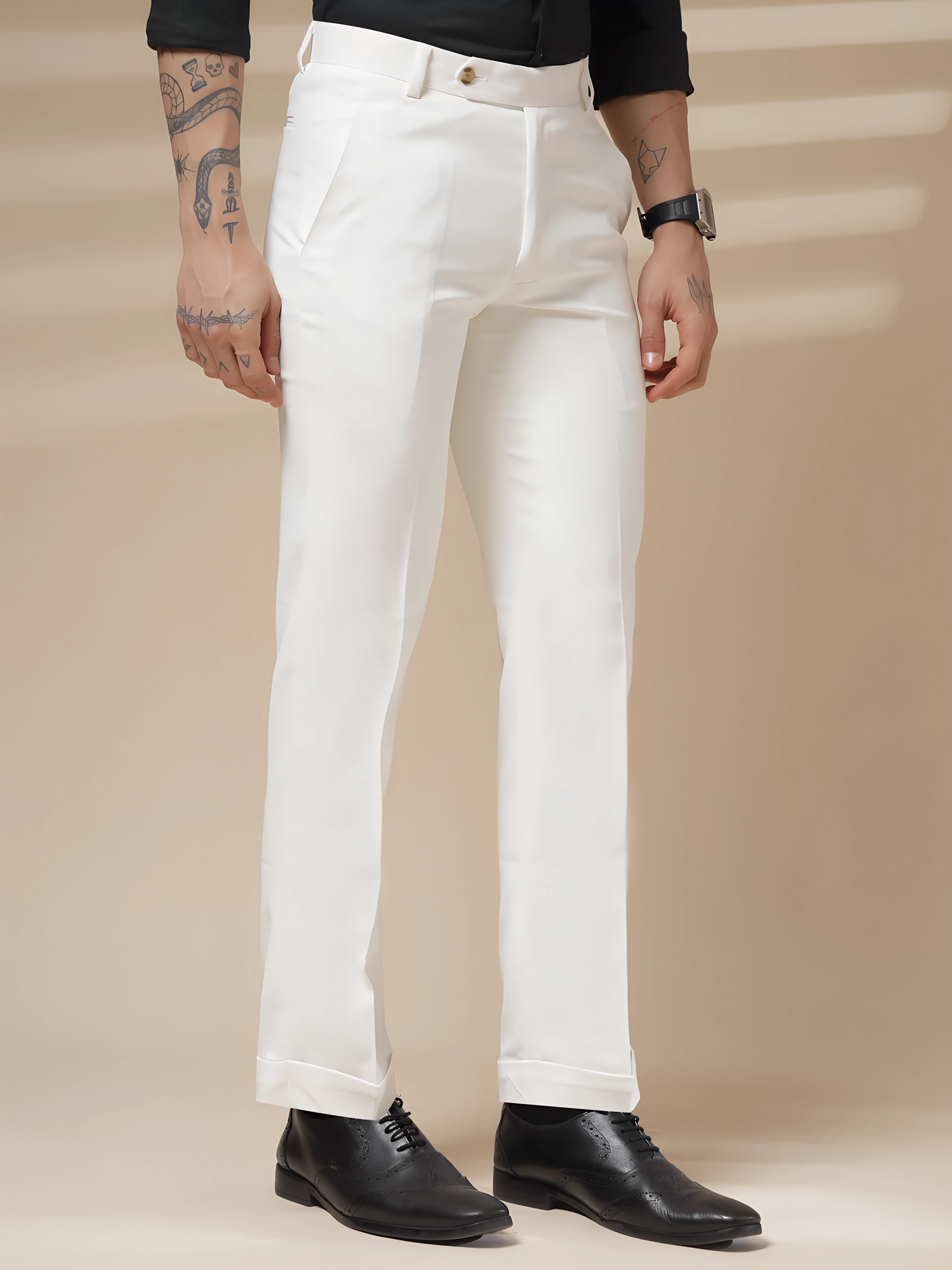 Italian Vega Royal White Trouser Slim Fit