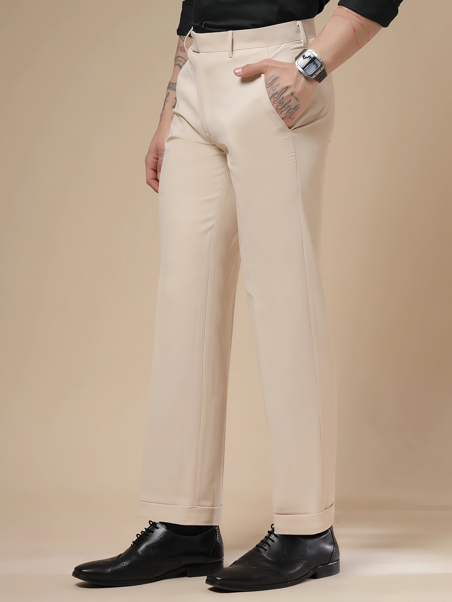 Italian Vega Royal Beige Trouser Slim Fit