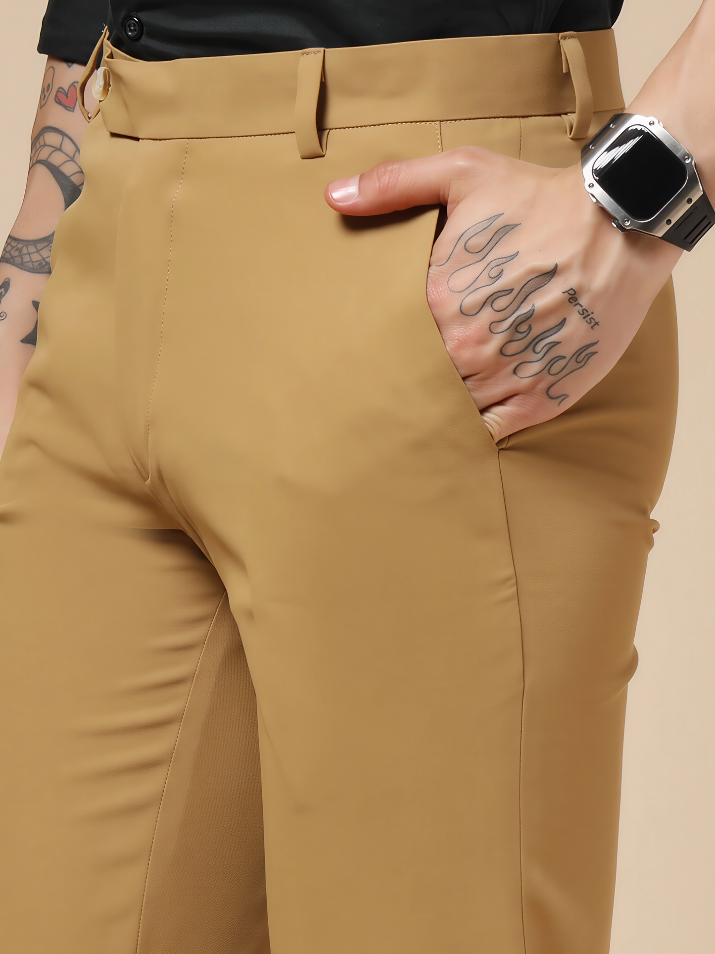 Khakhi Men Formal Pants by Italian Vega®