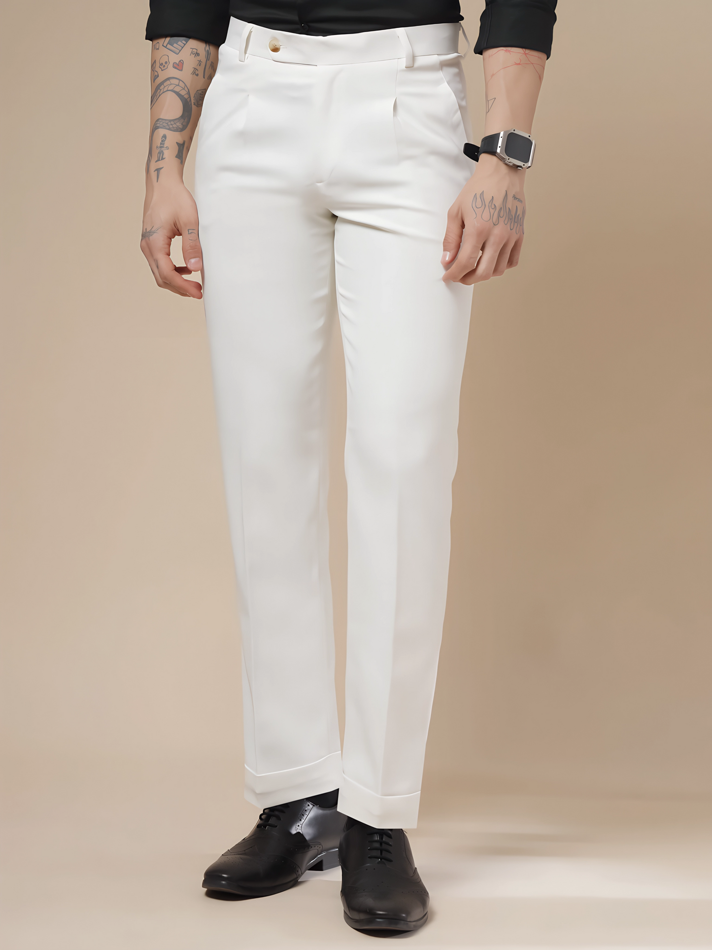 White Men Pleated Trouser by Italian Vega®