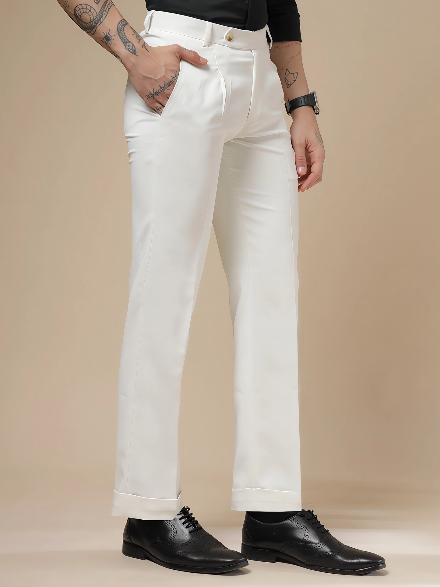 White Men Pleated Trouser by Italian Vega®