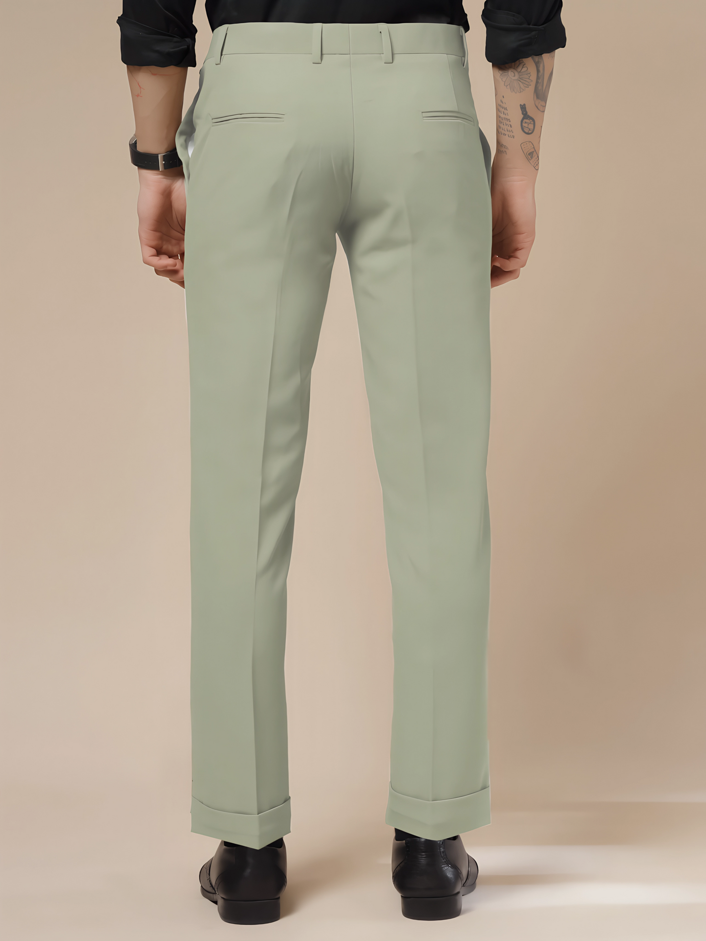 Italian Vega Lime Beige Trouser Slim Fit