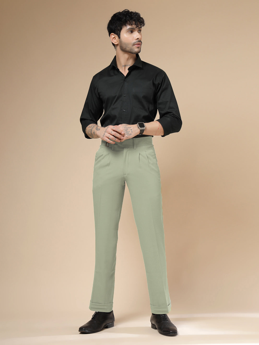 Lime Double Buckle Gurkha Pants