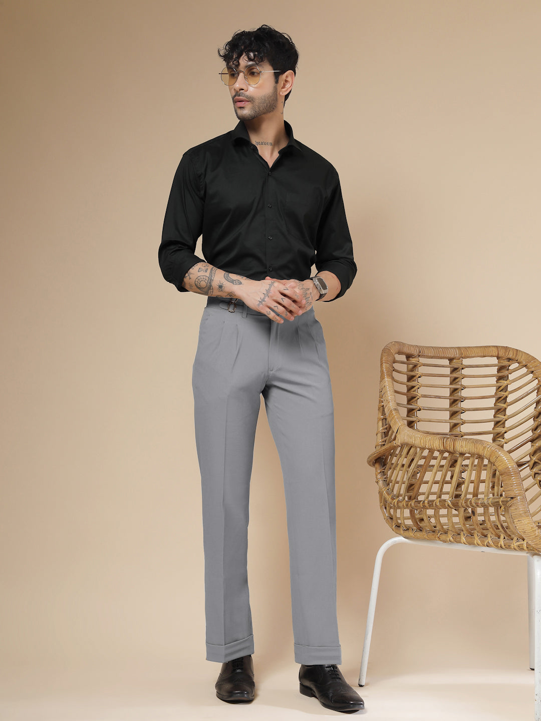 Ash Grey Double Buckle Gurkha Pants
