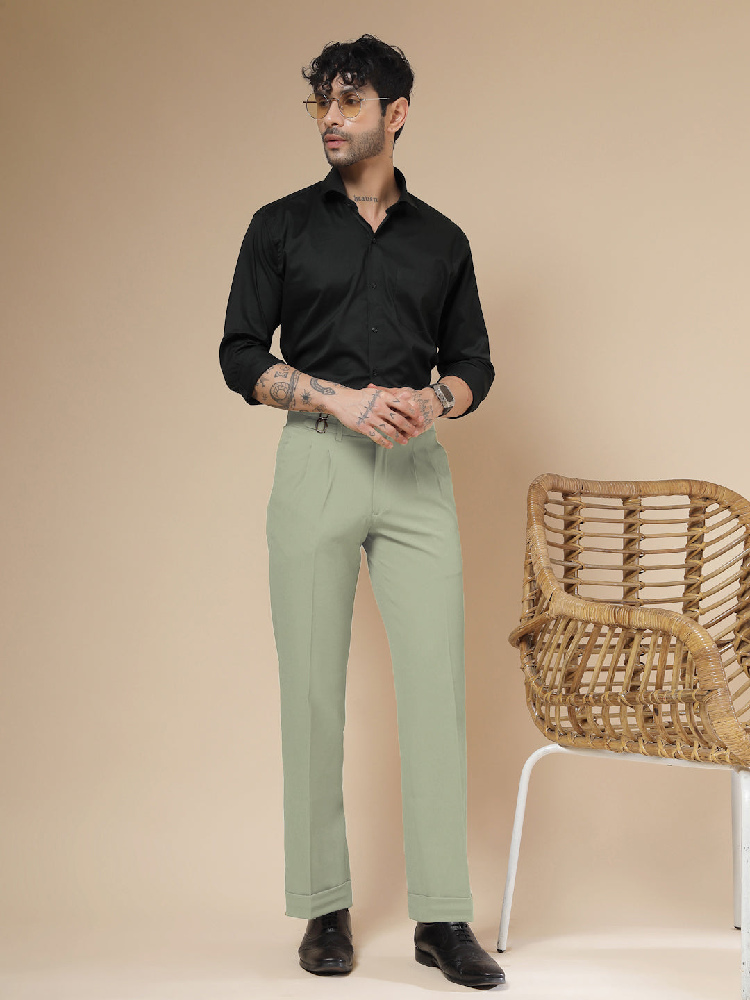 Lime Double Buckle Gurkha Pants