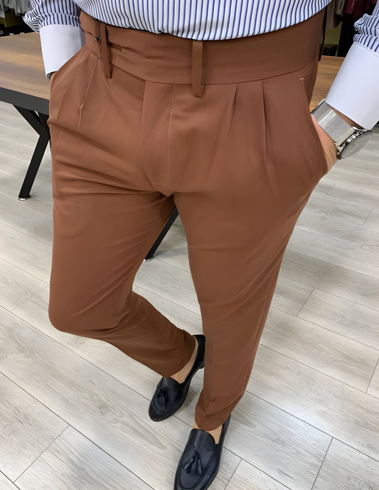 Brown Double Buckle Gurkha Pants
