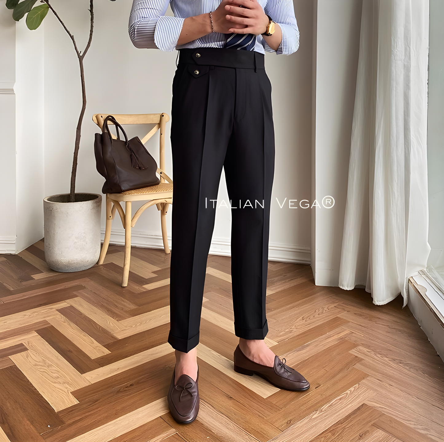 Black Signature Flap Gurkha Pants by ITALIAN VEGA®