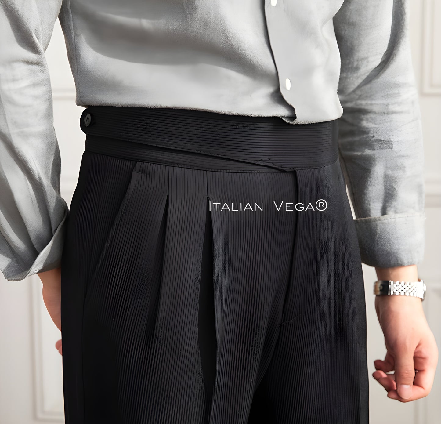 Black Corduroy Classic Gurkha Pants by Italian Vega®