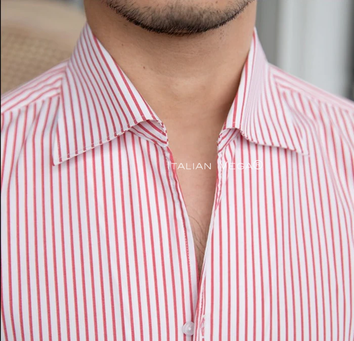 Old Money Crepe Stripe Shirt with Blue Veteran Denim Gurkha Pant by ITALIAN VEGA®