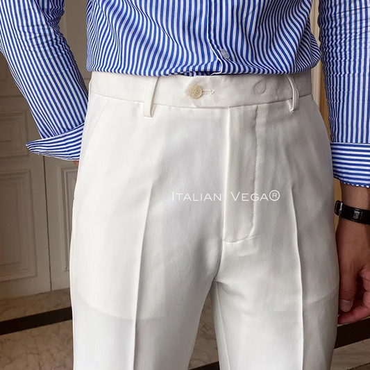 Frost White Men Formal Pants by ITALIAN VEGA®
