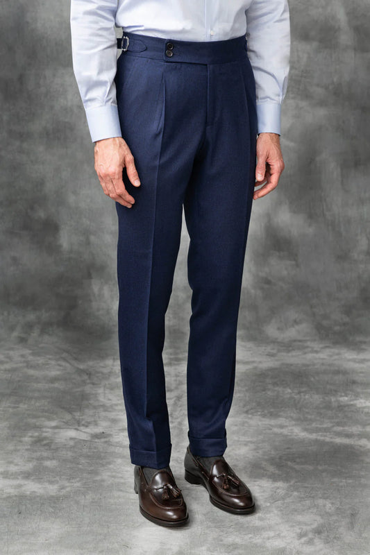 Blue Signature Flannel Gurkha Pants by ITALIAN VEGA®