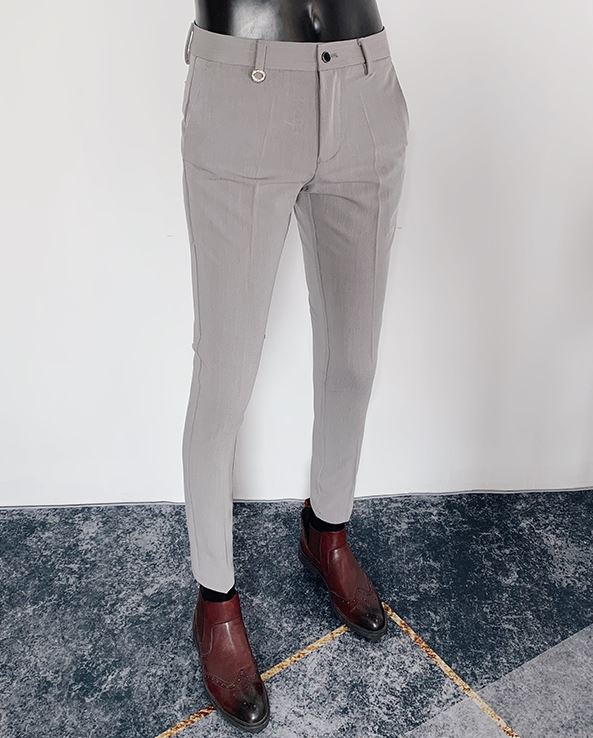 Italian Vega Royal Ash Grey Trouser Slim Fit - Main Image