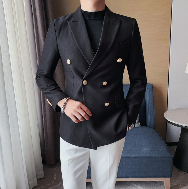 Black Double Breasted One piece Blazer by Italian Vega®